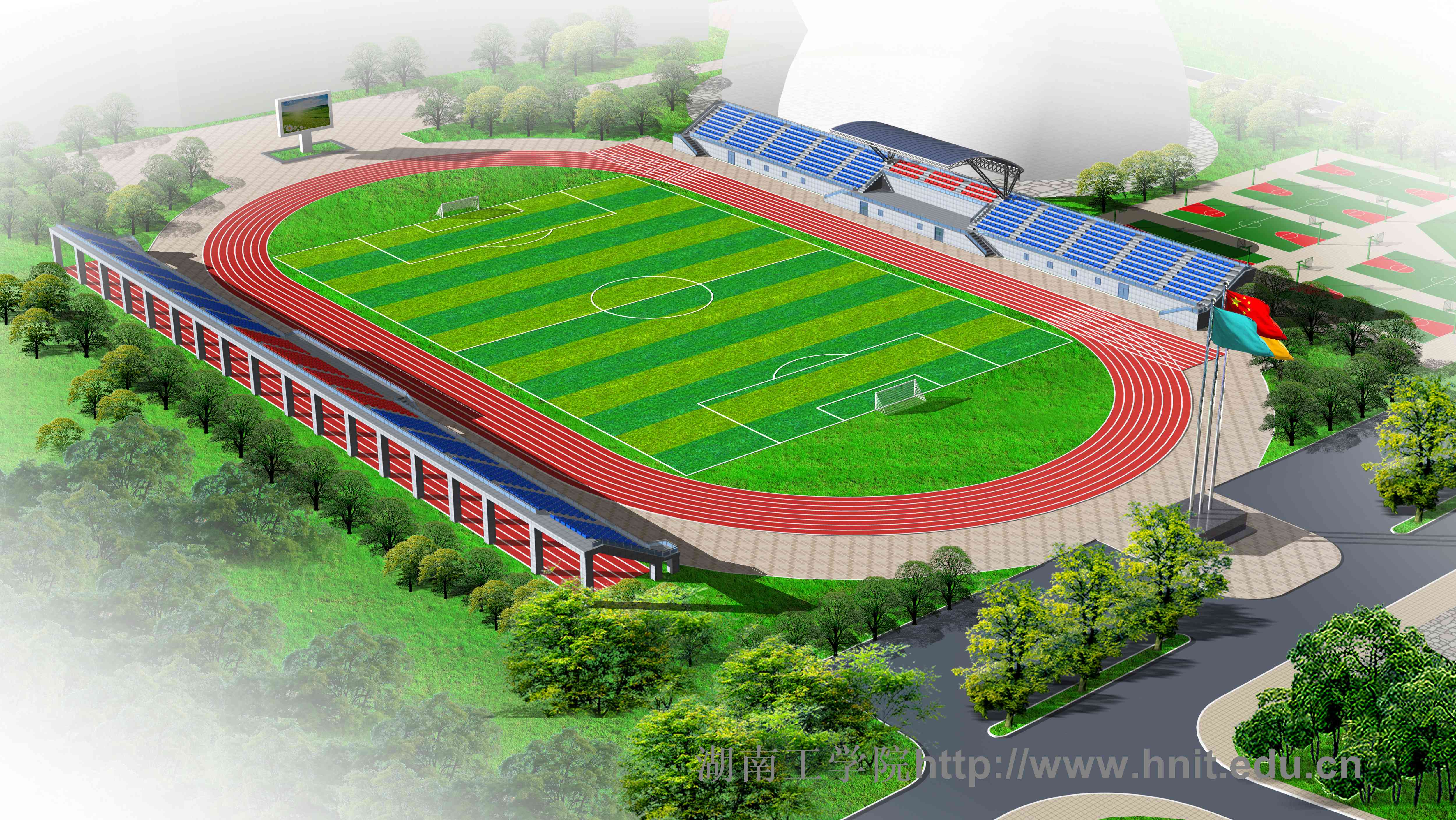 新田径运动场鸟瞰图
